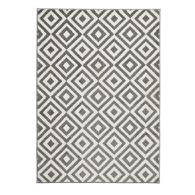 Diamond rug black and white 100 cotton machine washable handmade woven boho decorative area rug fully reversible mat 21x34 inch. diamond patterned rug grey white
