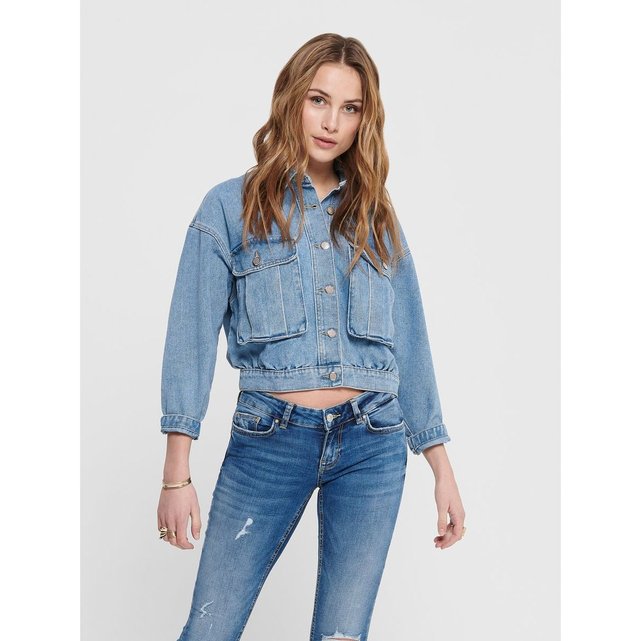 Veste en jean oversize bleu-light blue denim Only | La Redoute