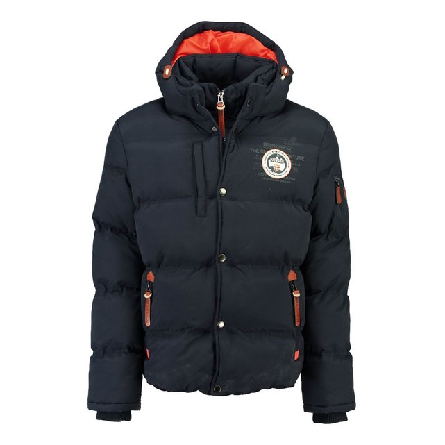 Doudoune chaude à capuche verveine Geographical Norway | La Doudoune Enfant Geographical Norway Verveine New Marine Bleu