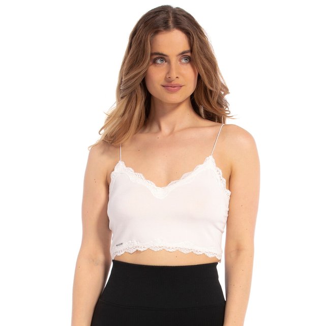 Milky seamless bralette with shoestring straps La Redoute