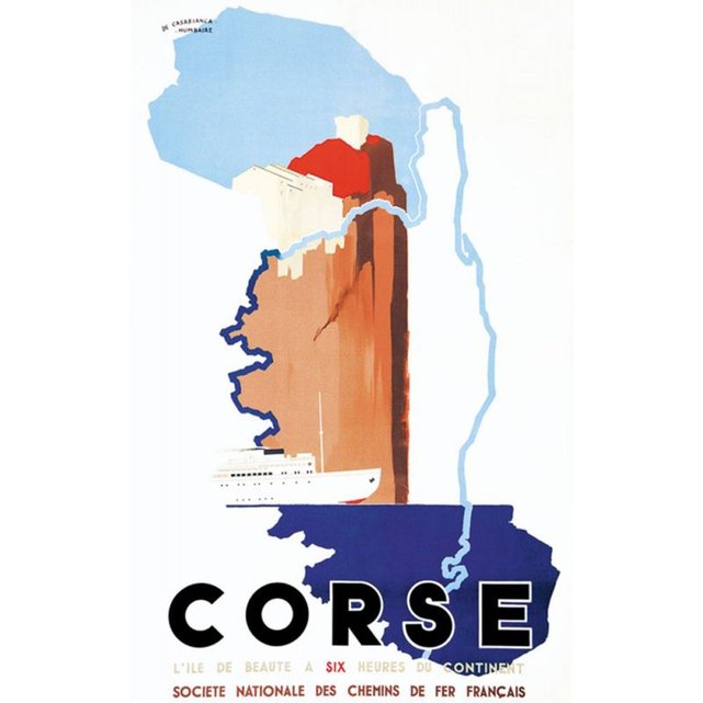 Affiche Ancienne De Corse Casabianca - 