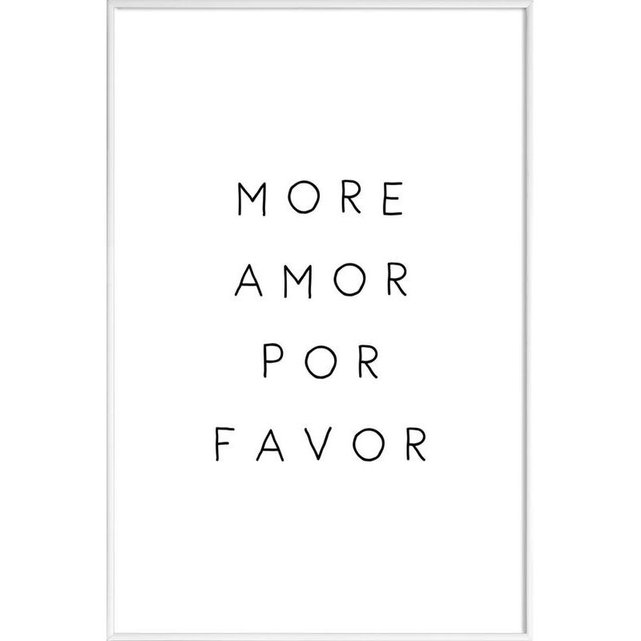 Poster More Amor Citations D Amour En Blanc Noir Juniqe La Redoute