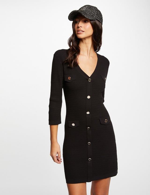 Robe Fourreau Sans Manches Ann Taylor LOFT Noire, œillets Décoratifs - Taille 10, Occasion Très Bon état