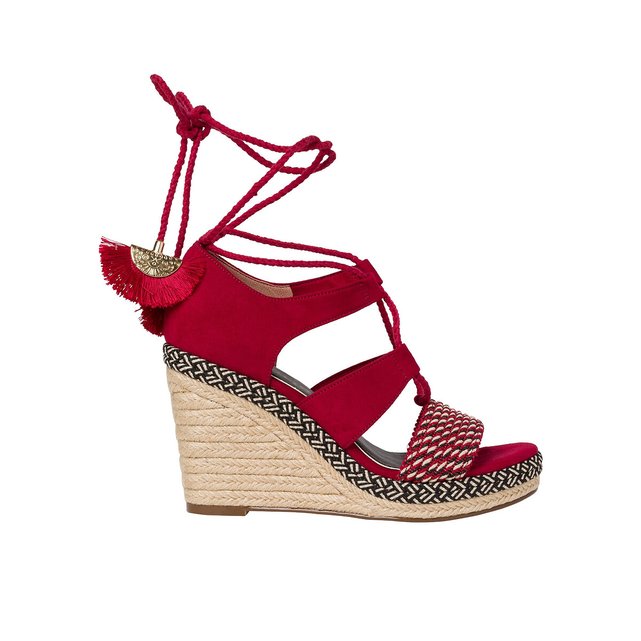 Sandales talon compensé cynara Tamaris rouge | La Redoute