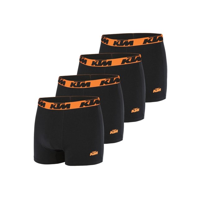 Boxers 100 coton classic noir orange Freegun La Redoute