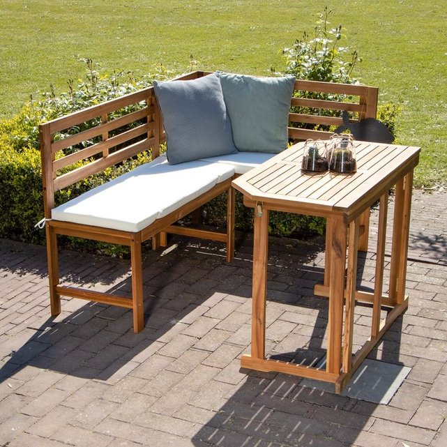 Ensemble De Balcon En Bois D Acacia Naturel Bois Dessus Bois