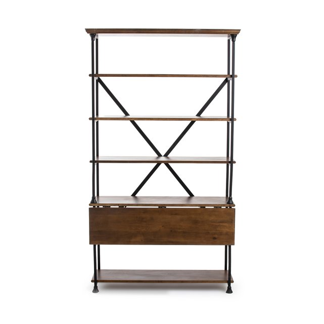 Koncept Office Shelves With Work Top Dark Wood Am Pm La Redoute