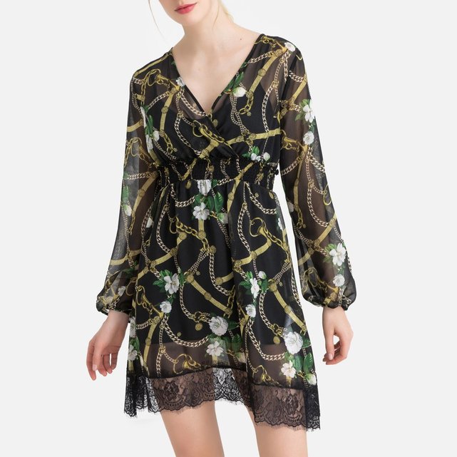 Robe imprimée léopard à manches longues imprimé noir Liu Jo | La Redoute