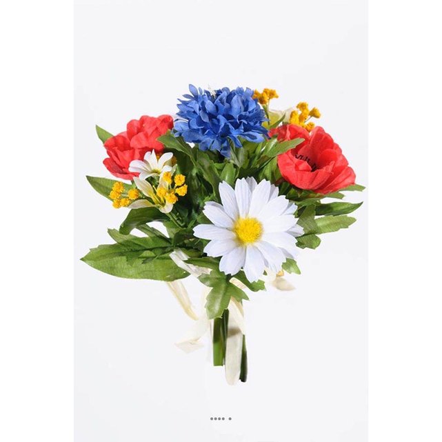 Bouquet De Fleurs Artificielles Des Champs Tricolores H 22 Cm