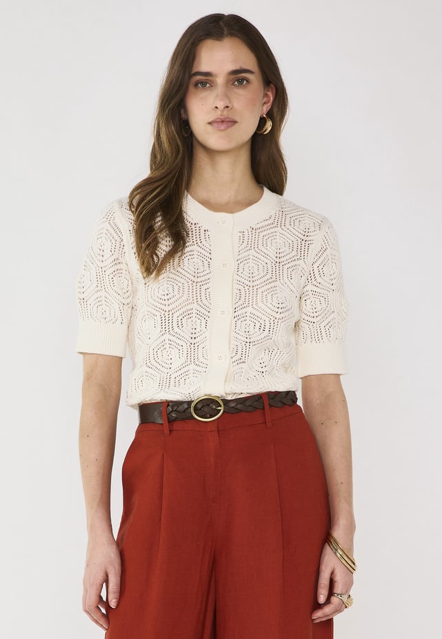 Gilet / Veste En Cachemire Maison 123 - Taille M (38) - Beige - Neuf Avec Étiquettes - Mi-long
