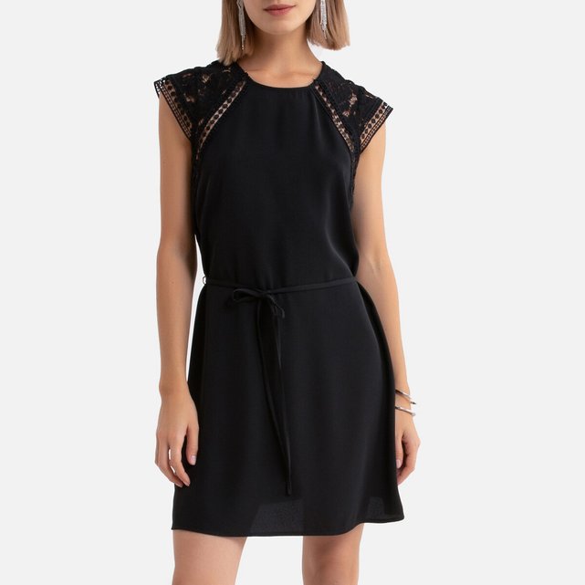 Robe Courte évasée En Dentelle Ajourée Noir Only La Redoute 