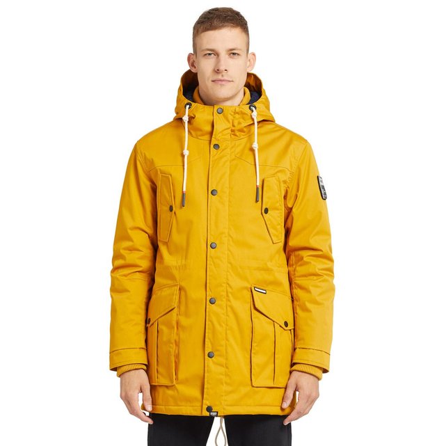 Manteau avec capuche doublée et col tricoté polaris jaune Manteau et blouson homme KHUJO | La Redoute