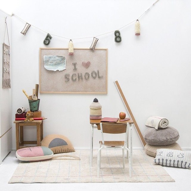 Tapis Chambre Enfant Beige Lavable En Machine Notebook Beige