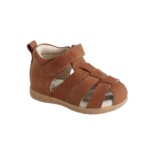 Sandales cuir bébé garçon premiers pas cognac Vertbaudet ...