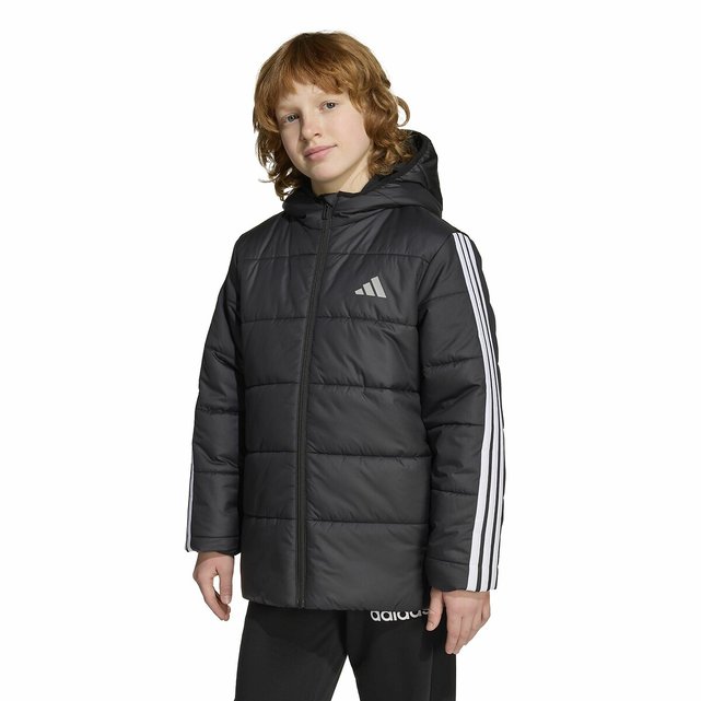 Hooded padded jacket, black, Adidas Sportswear | La Redoute