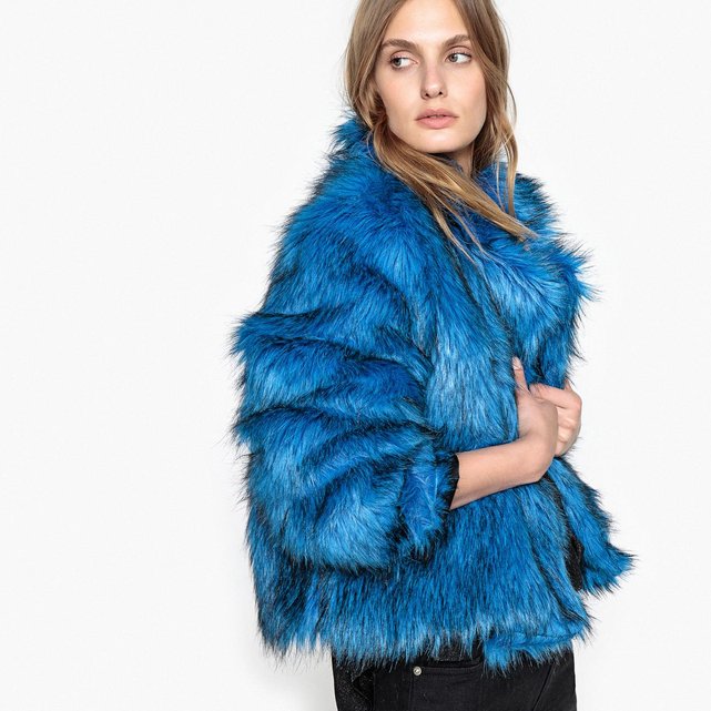 électrique synthétique en femme La Blouson fourrure Redoute bleu Bv8XqtT
