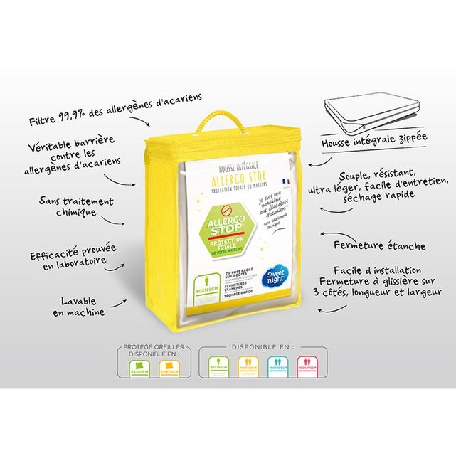 23 x 14 cm Allersoft Protection de Coussin Anti-acariens et Anti-punaises de Lit 100/ /% Coton