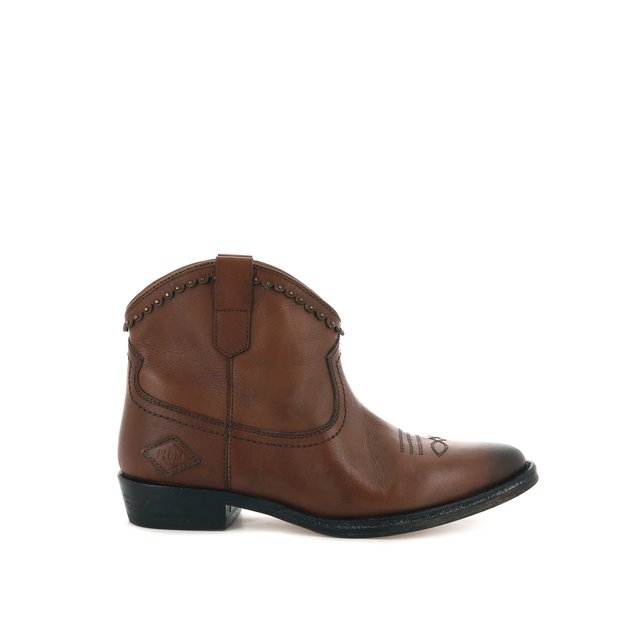 western ankle boots tan