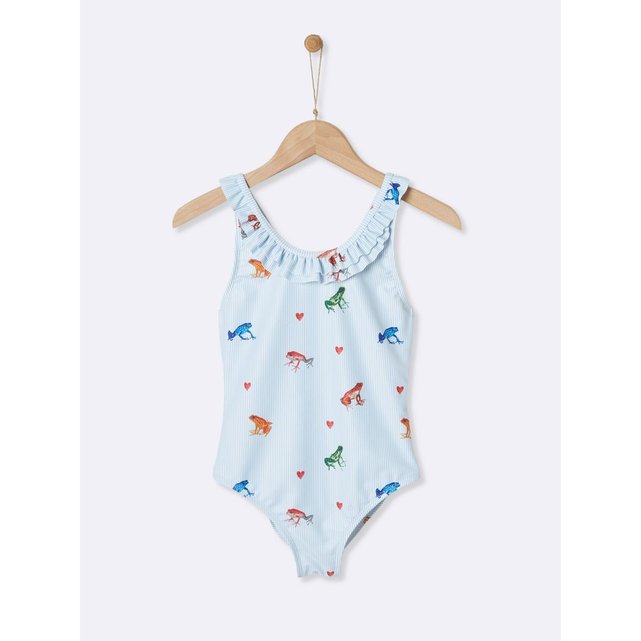Maillot De Bain Grenouilles Fille Bleu Imprime Cyrillus La Redoute