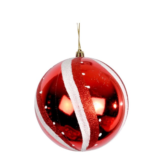 1 Boule De Noel Decore Rouge Douceur D Interieur La Redoute