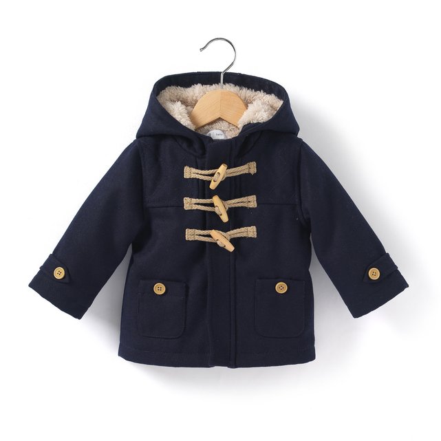 Faux fur lined duffle coat, 1 month-3 years La Redoute Collections | La ...