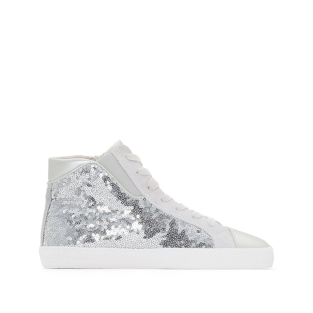 Baskets montantes d giyo a argent Geox La Redoute Baskets montantes d giyo a argent Geox La Redoute