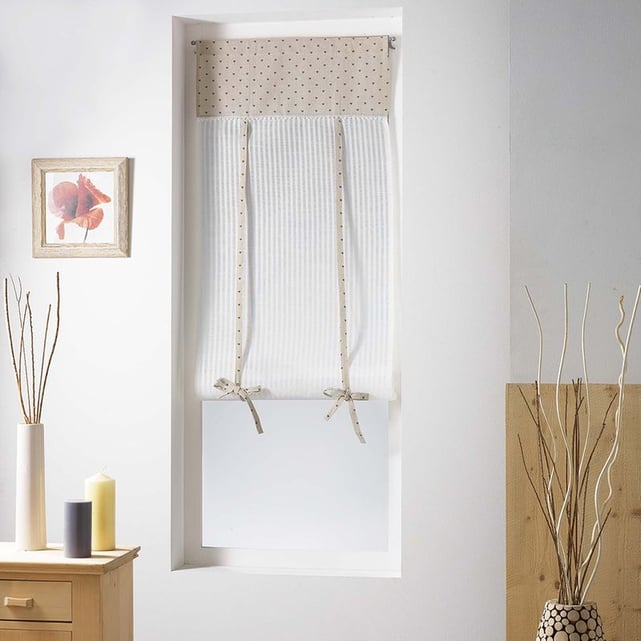 Store bateau polyester rayé, pauline blanc/gris Couleur Montagne | La Redoute