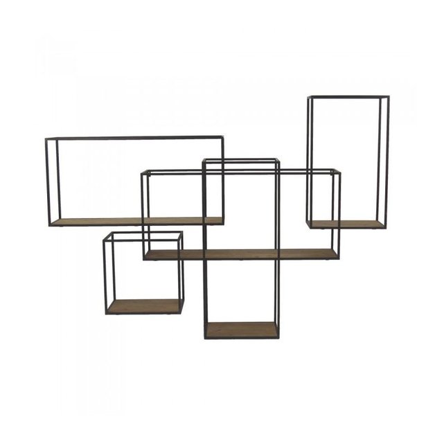 Grande étagère Murale Structure Bois Et Métal Noir Pomax La Redoute