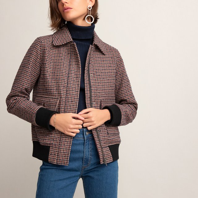 houndstooth check jacket
