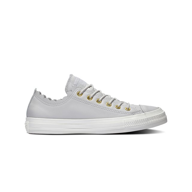 Ctas ox leather low top trainers with scalloped edging , grey, Converse ...
