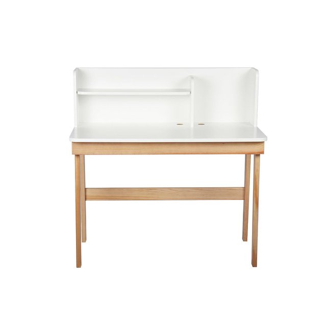 Bureau Enfant L105 Cm Kung Bois Clair Blanc Miliboo La Redoute
