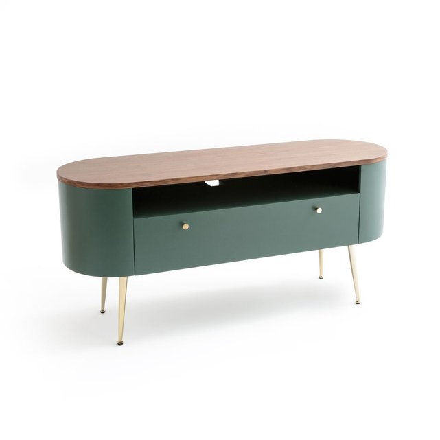 banc tv vintage topim vert/noyer la redoute interieurs | la redoute