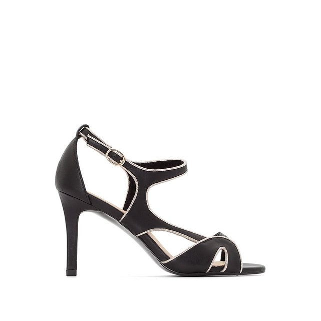 Sandales cuir brides asymétriques noir La Redoute Collections La Redoute Sandales cuir brides asymétriques noir La Redoute Collections La Redoute