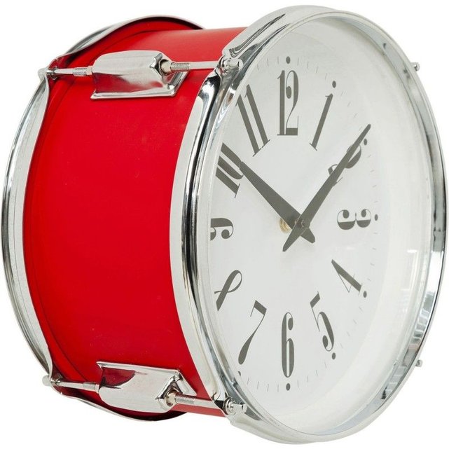 Horloge Murale Drum Rouge 28cm Kare Design Rouge Kare Design La
