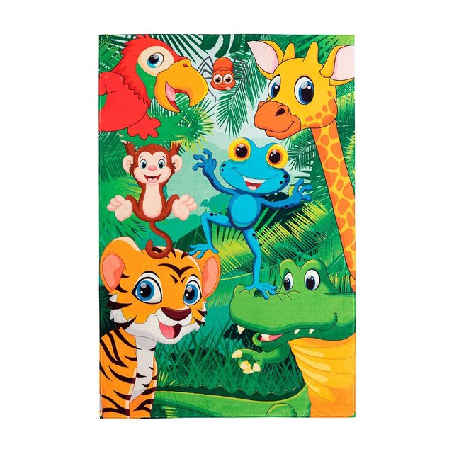 Tapis De Chambre Enfant Multicolore Rectangle Mini Jungle Multicolore Deladeco La Redoute