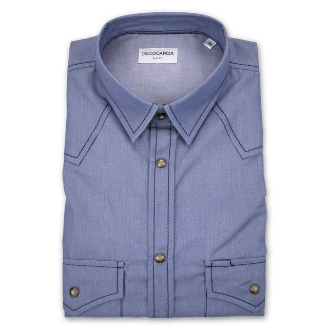 chemise homme bleu