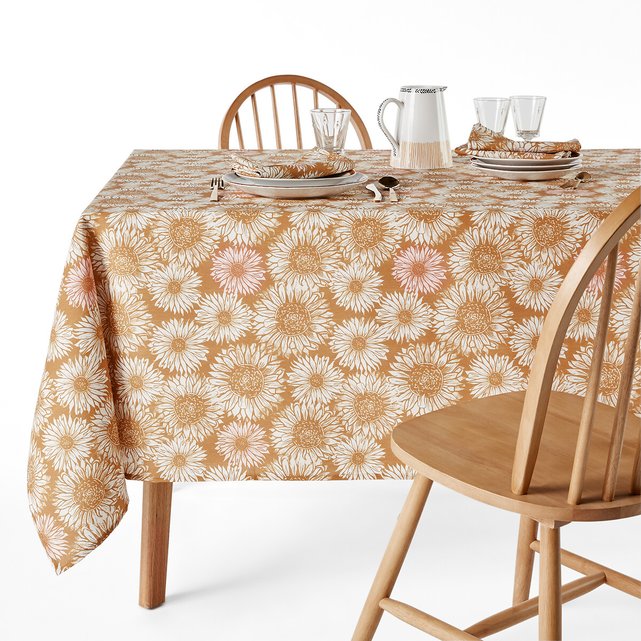 Nappe Imprimee Polycoton Tournesol Imprime Ocre Jaune La Redoute Interieurs La Redoute