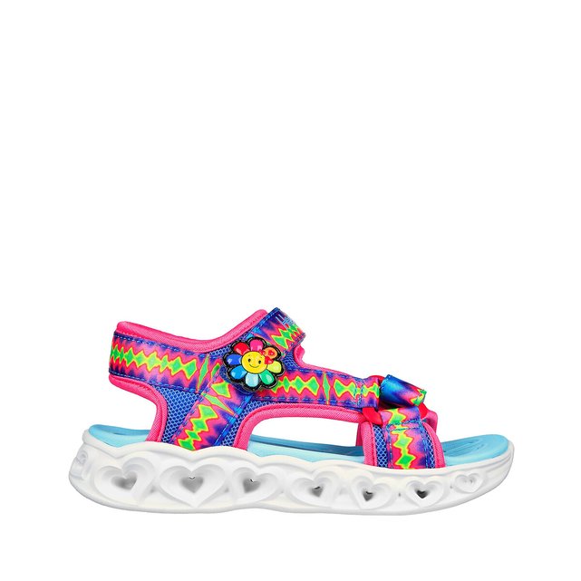 Kids heart lights sandals with touch n close fastening multi
