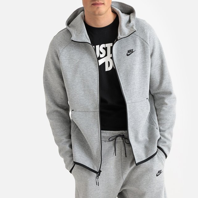 Tech Fleece Zip Up Hoodie Grey Marl Nike La Redoute