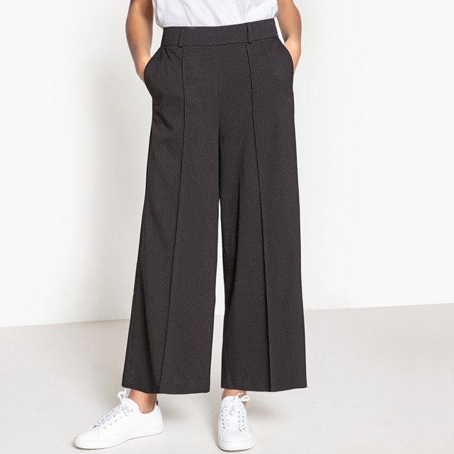 Pantaloni larghi vita alta nero La Redoute Collections ... Pantaloni larghi vita alta nero La Redoute Collections ...