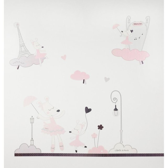 Stickers Muraux Petite Souris Danseuse étoile Lilibelle Sauthon Rose