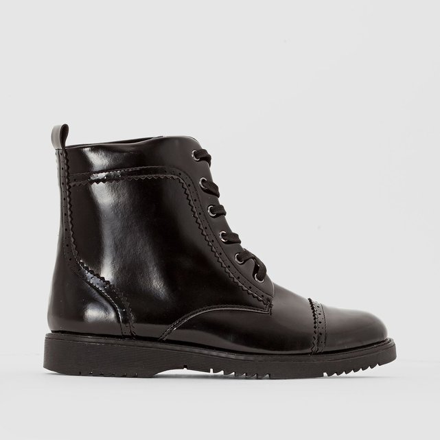 Boots vernis pied large 38-45 noir Castaluna La Redoute Boots vernis pied large 38-45 noir Castaluna La Redoute