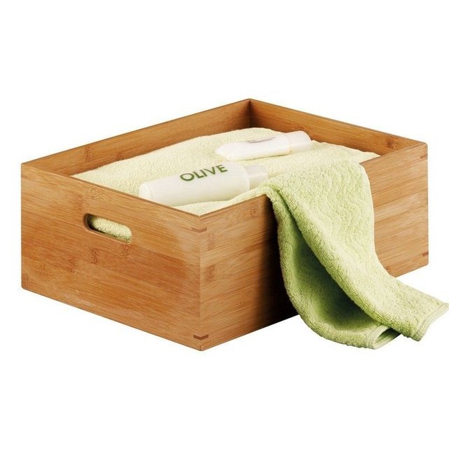 Caisse de rangement zeller 40 x 30 x 14 cm bois clair ...