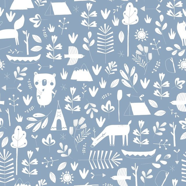 Little Dutch Papier Peint Intissé Lenfant Adventure Bleu Bleu 53 Cm