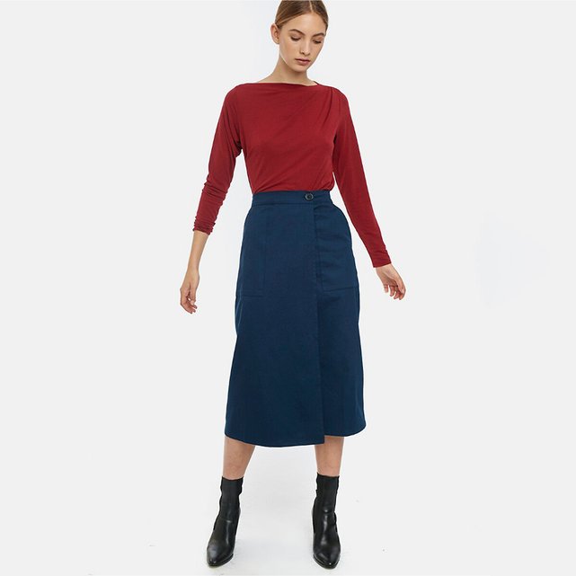 Jupe droite midi marine Compania Fantastica | La Redoute