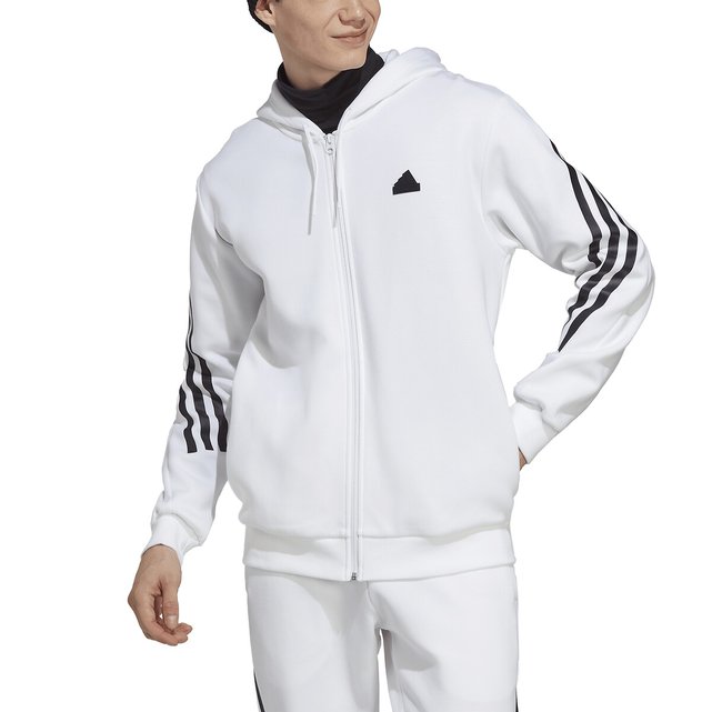 Adidas badge of sport 3 stripe hooded tracksuit top