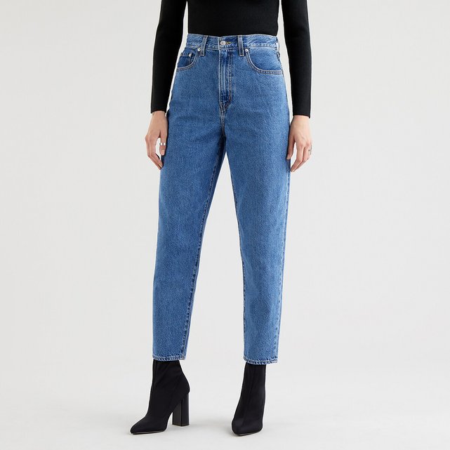 Jean large taille haute coton stretch PIPER DENIM La Redoute Femme Vêtements Pantalons & Jeans Jeans Baggy & Large 