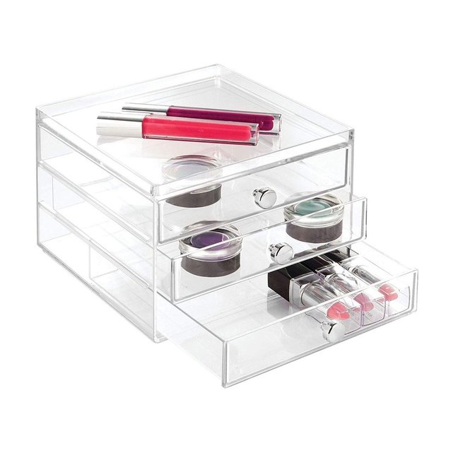 Boite De Rangement Cosmetique 3 Tiroirs Slim Transparent Idesign
