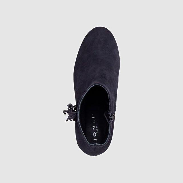 À Marine Boots Avec Franges Talon Darda Suédé Jonak Bleu Cuir awaqE86