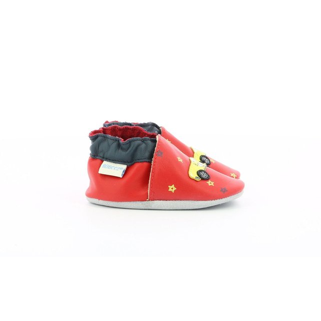 Chaussons Cuir Little Vroum Rouge Robeez La Redoute